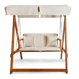 اريكه متارجحه من الخشب سويد الطبيعي و القماش الناعم