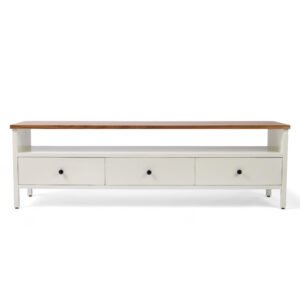 مكتبه شاشه 3 دورج باللون الابيض