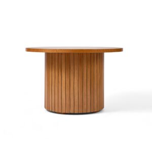 طاوله دائريه بقاعده استوانيه من الخشب الزان و الارو الطبيعي