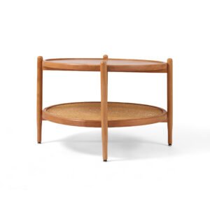 طاوله دائريه من خشب زان طبيعي كبيره