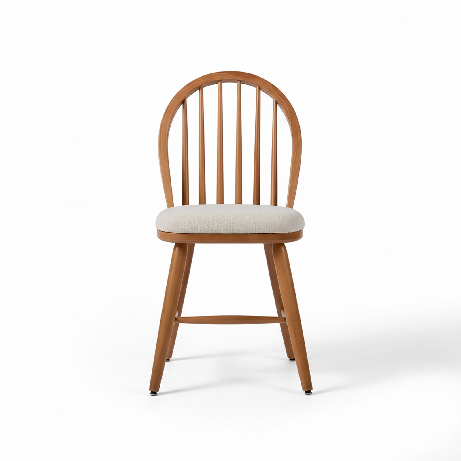 كرسي خشب زان طبيعي مزود بمقعد قماش